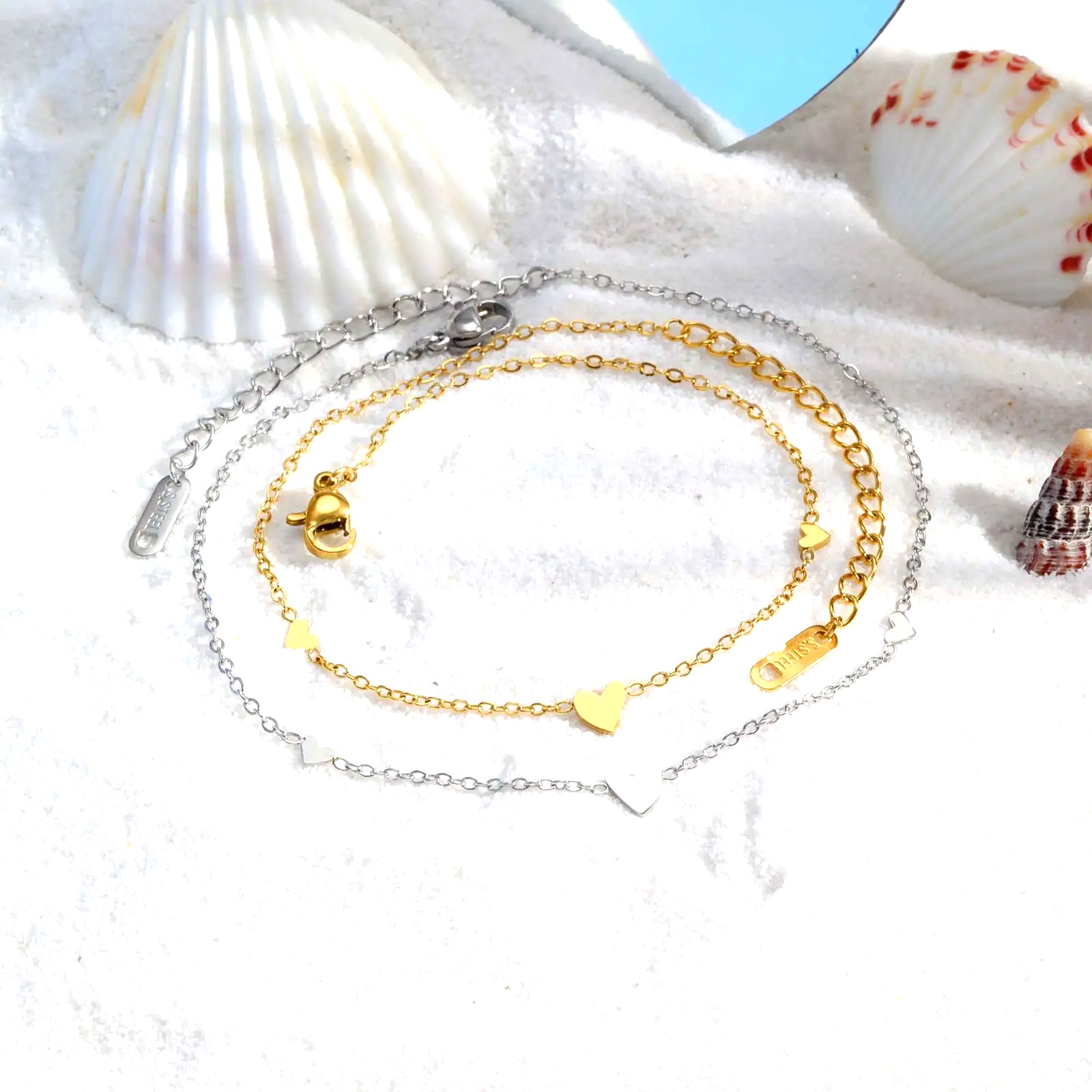 Stainless Steel Heart Anklets  - đánh giá và giá Jc Jewelry & Watches Photos