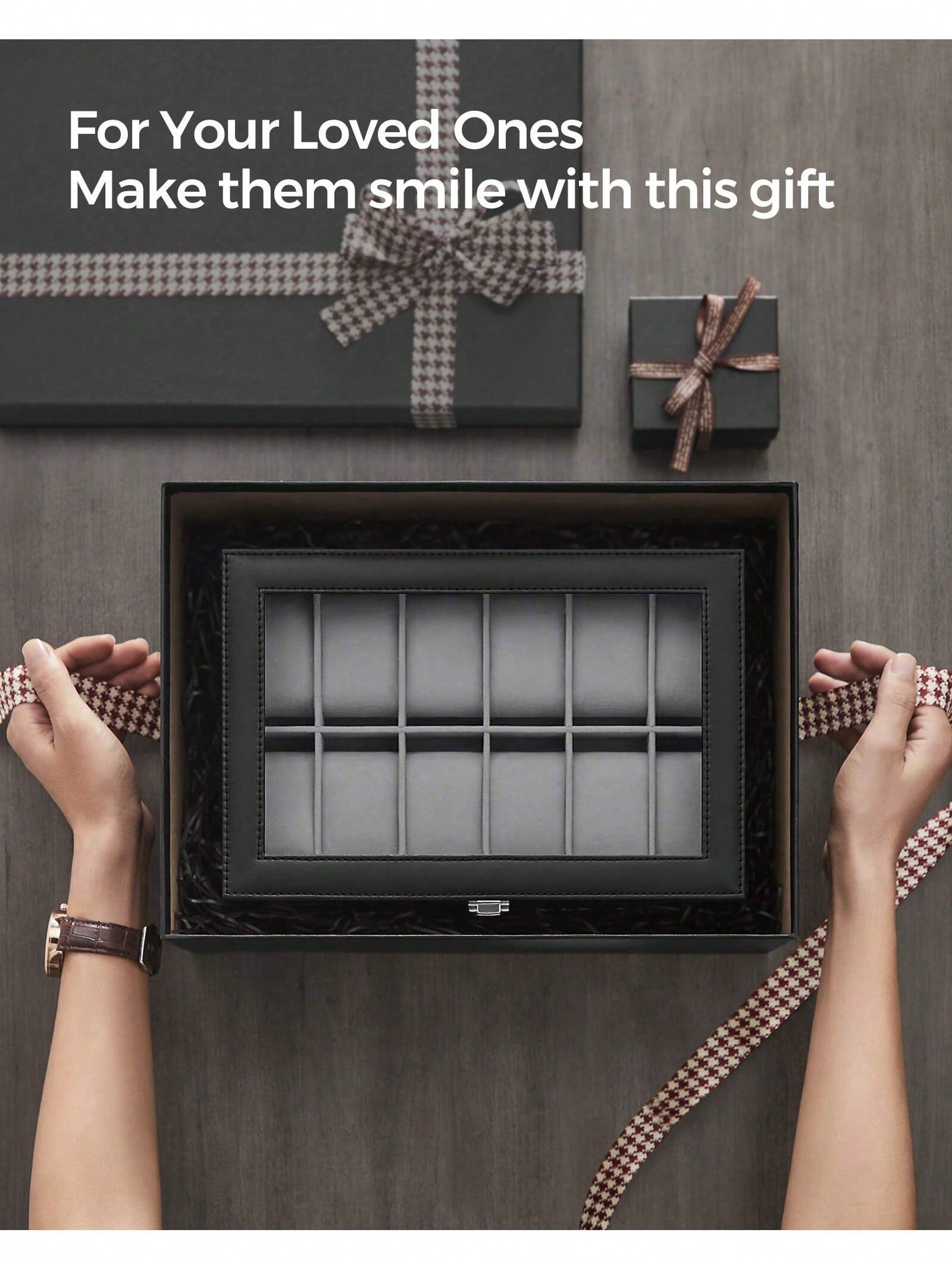 12-Slot Lockable Watch Box wit - đánh giá và giá Watch Display Box