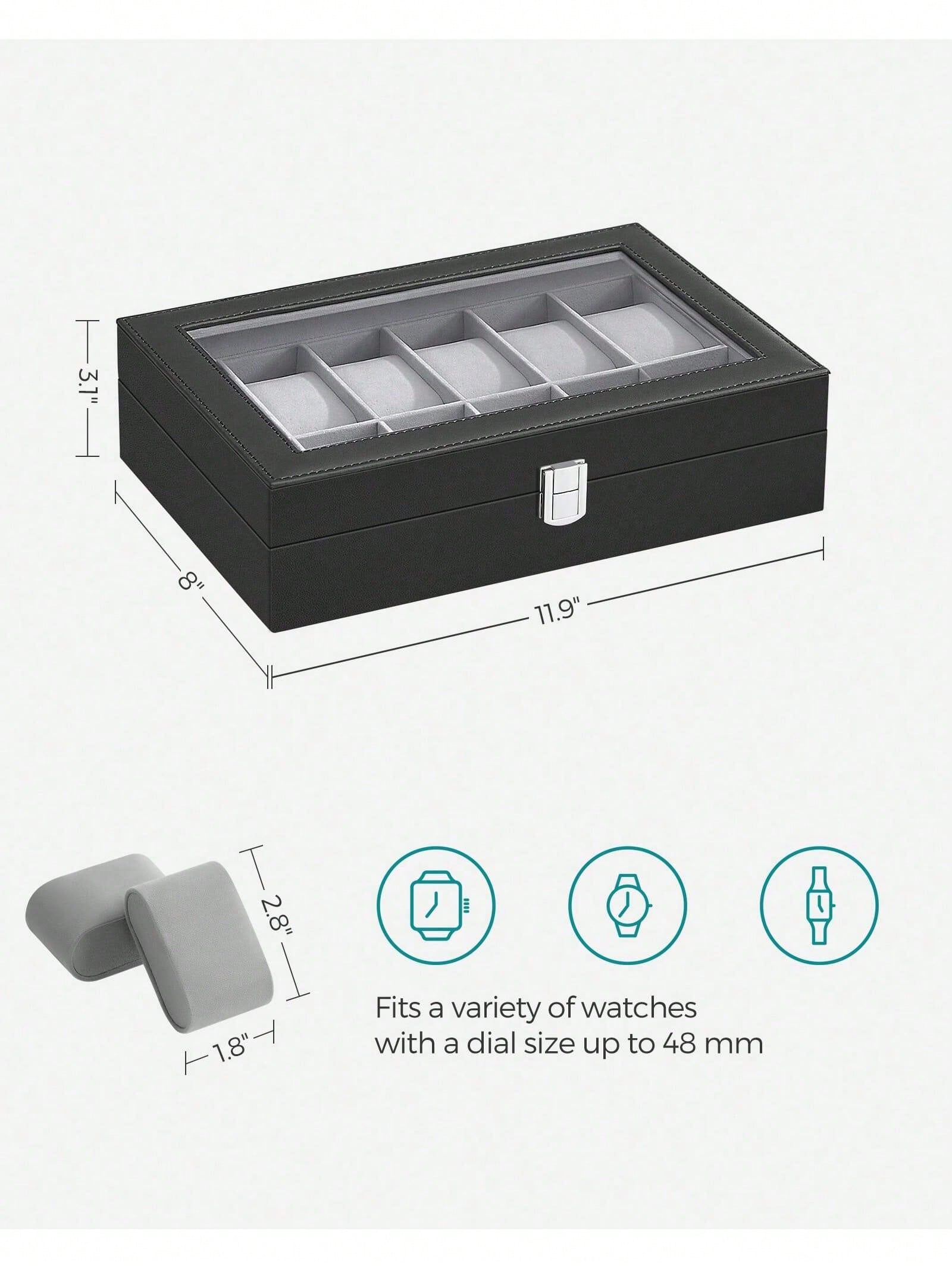 12-Slot Lockable Watch Box wit - đánh giá và giá Watch Display Box