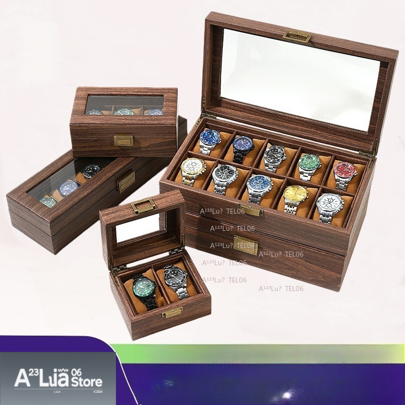 Vintage Wood Grain PU Leather  - đánh giá và giá Watch Display Box