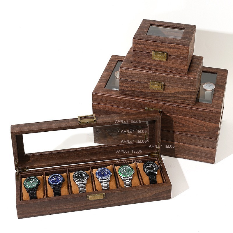Vintage Wood Grain PU Leather  - đánh giá và giá Watch Display Box