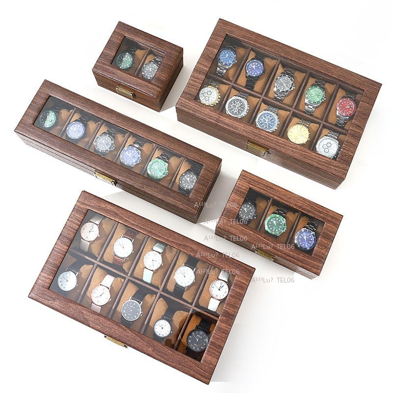 Vintage Wood Grain PU Leather  - đánh giá và giá Watch Display Box