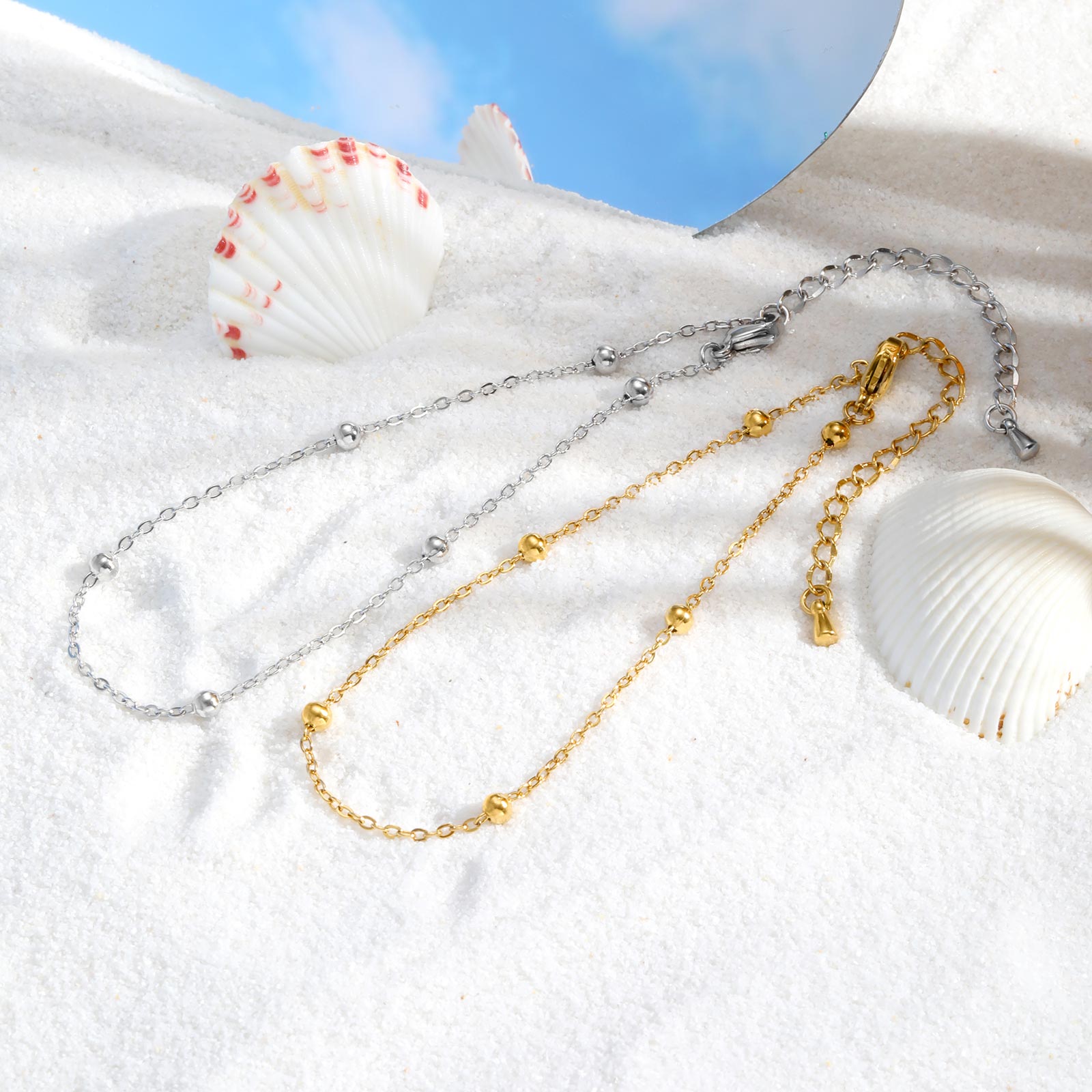 Stainless Steel Beaded Chain A - đánh giá và giá Jc Jewelry & Watches Photos