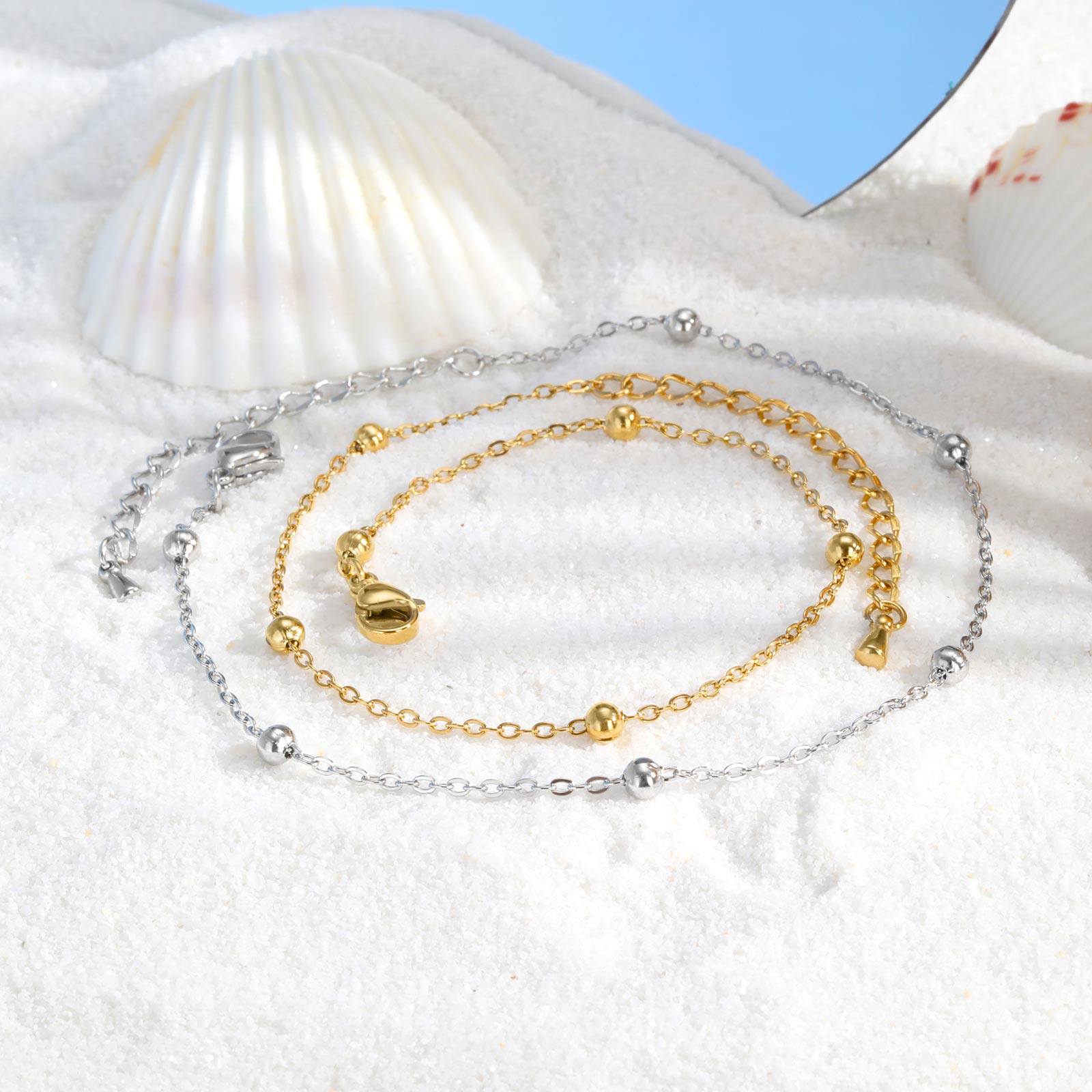 Stainless Steel Beaded Chain A - đánh giá và giá Jc Jewelry & Watches Photos